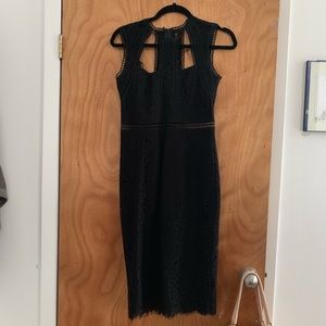 Bardot lace midi dress